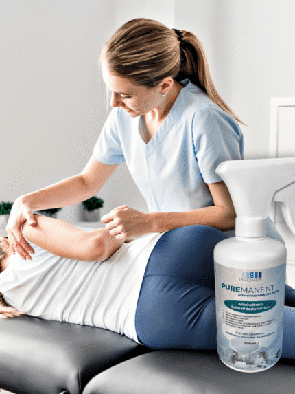 PUREMANENT Schnelldesinfektion 500 ml in der Physiotherapie