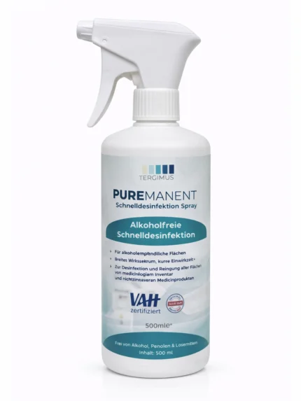 PUREMANENT Schnelldesinfektion ohne Alkohol 500 ml Sprühflasche