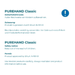 PUREHAND Classic Sicherheitshinweis und BAuA-Zulassung N-113149