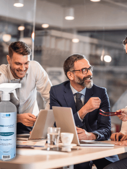 PUREMANENT Long Protect 1000 ml Langzeitdesinfektion im Büro-Meeting