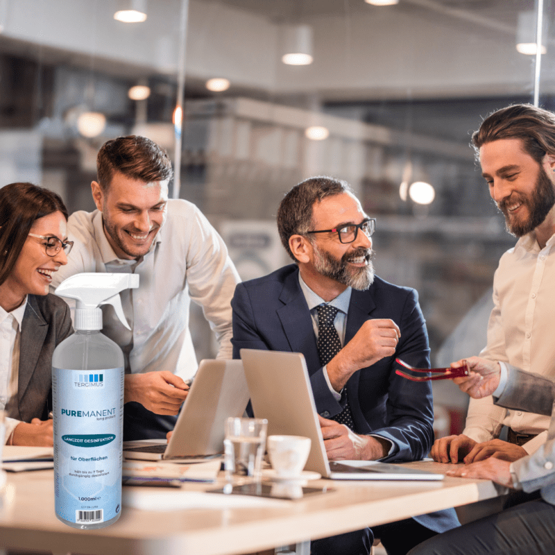 PUREMANENT Long Protect 1000 ml Langzeitdesinfektion im Büro-Meeting