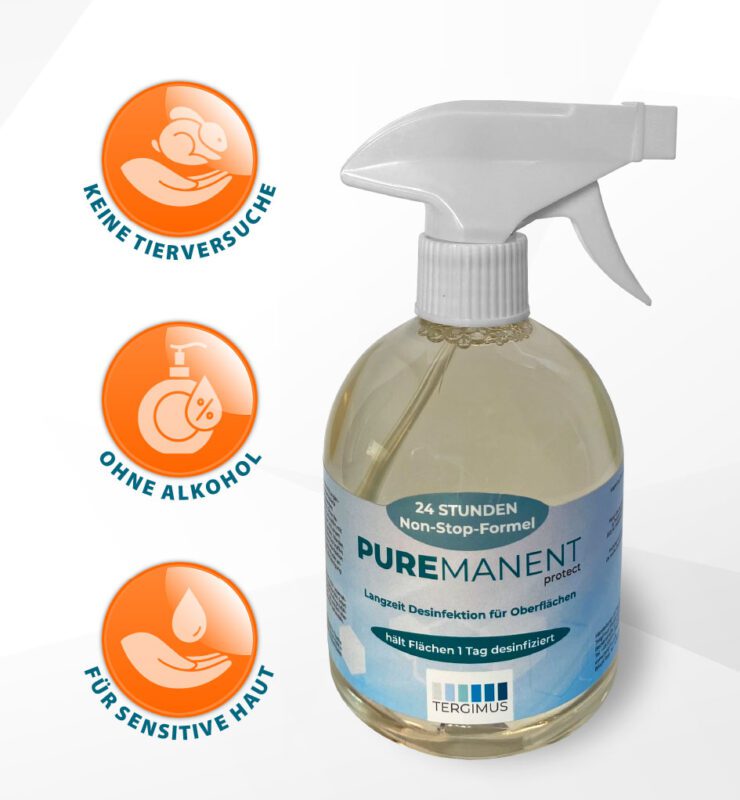 Puremanent Protect Flächendesinfektionsmittel mit Langzeitwirkung 24 Stunden 500ml