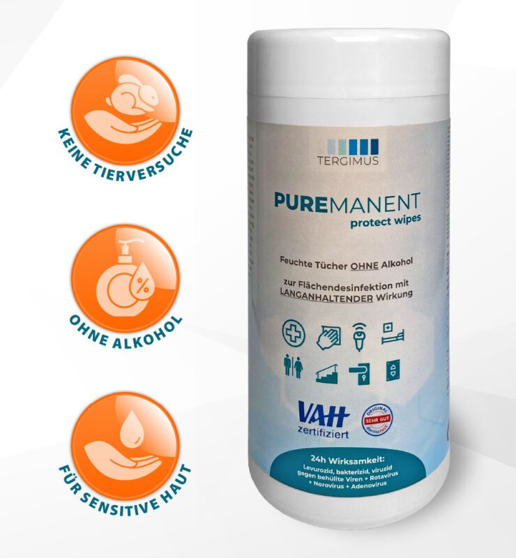 Puremanent Protect Desinfektionstücher in Spenderdose