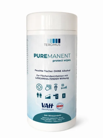 PUREMANENT Protect Desinfektionstücher in der Spenderdose