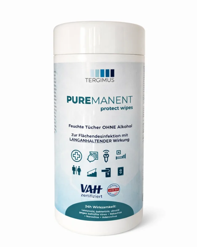 PUREMANENT Protect Desinfektionstücher in der Spenderdose