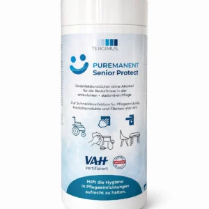 PUREMANENT Senior Protect Desinfektionstücher in der Spenderdose