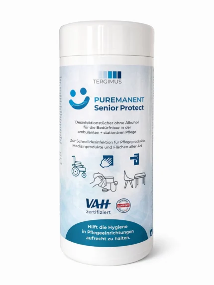 PUREMANENT Senior Protect Desinfektionstücher in der Spenderdose