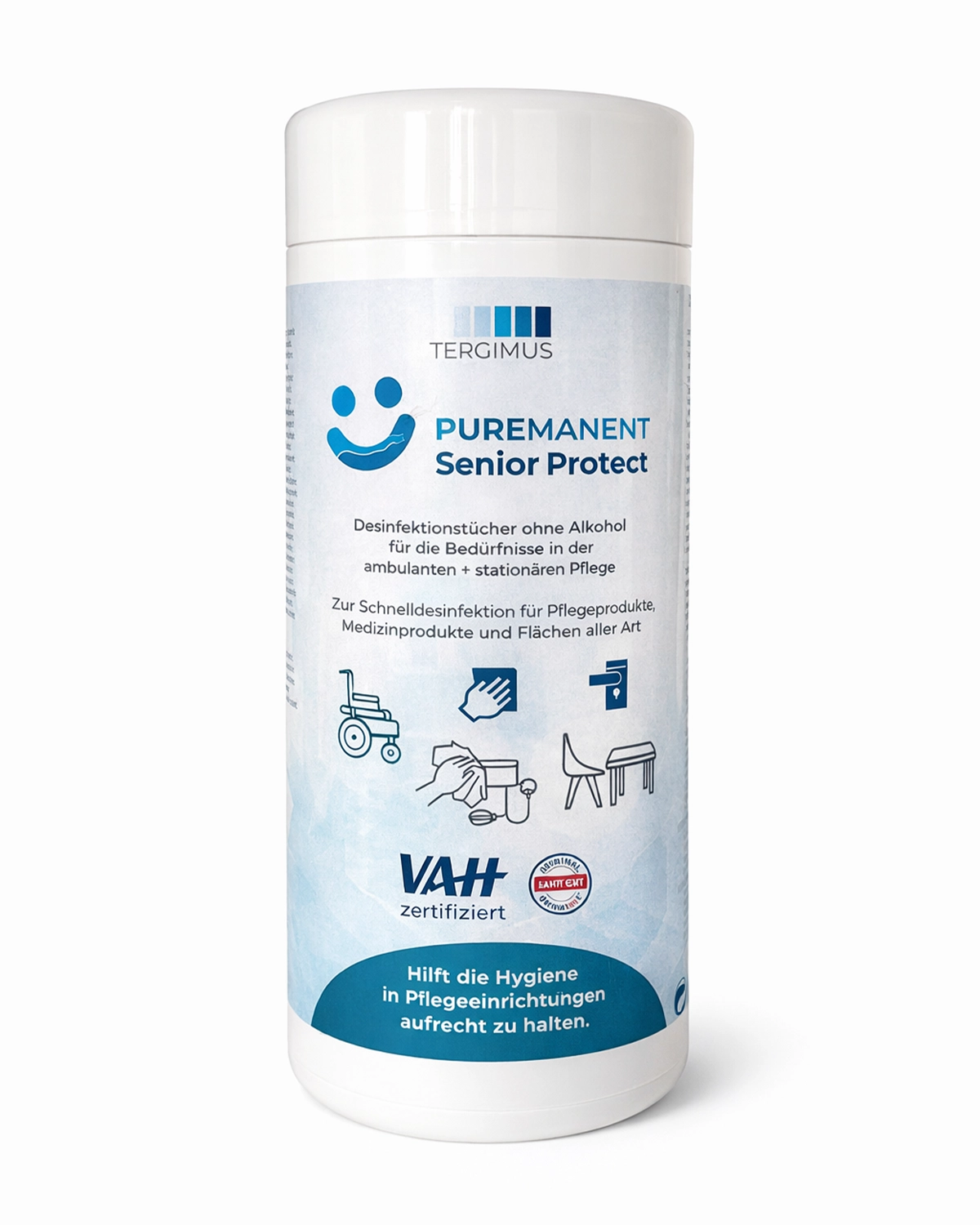 puremanent-senior-protect PUREMANENT Senior Protect Desinfektionstücher in der Spenderdose