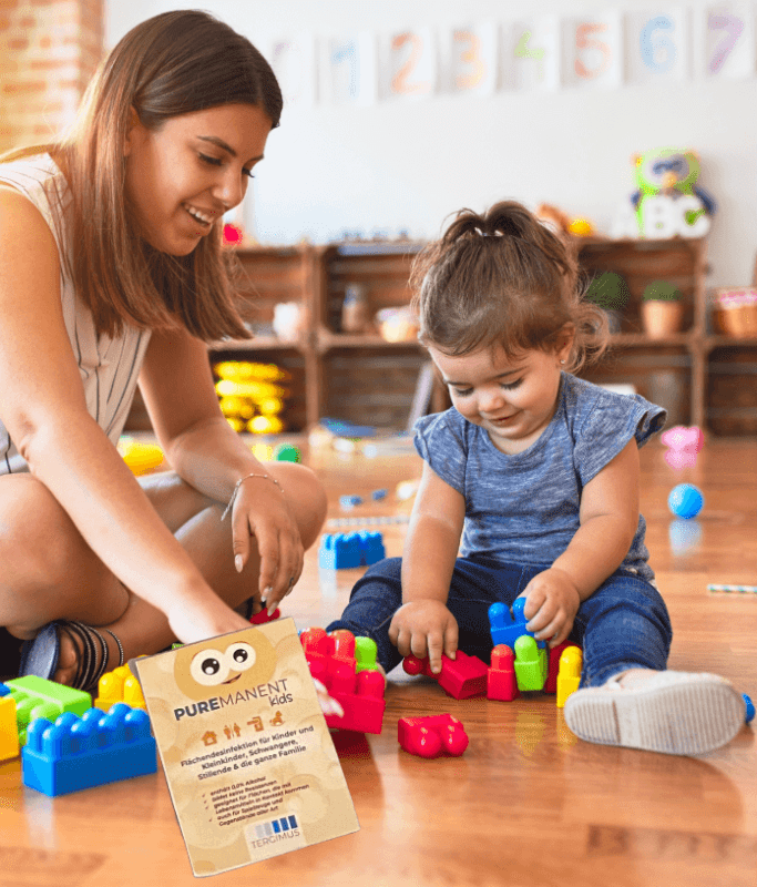 Puremanent Kids Desinfektionstücher sind ideal für Spielzeuge.