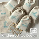Handbedruckte Tergimus Stoffbeutel mit PUREHAND Kids Sachets