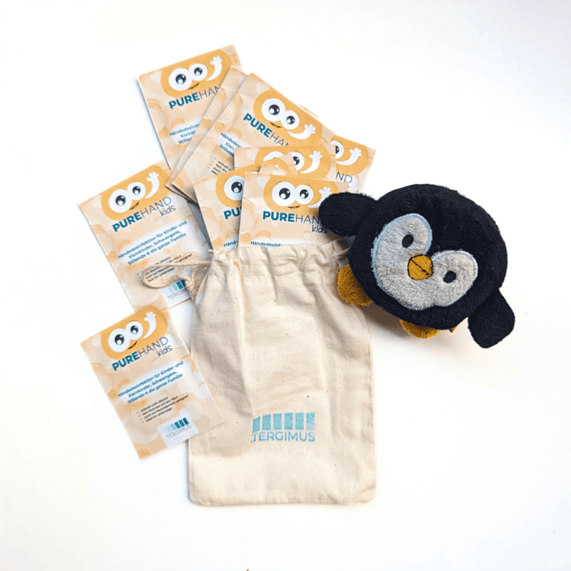 Purehand_Kids_Sachet-Set-einzeln verpackte Deinfektionstücher für Kinder