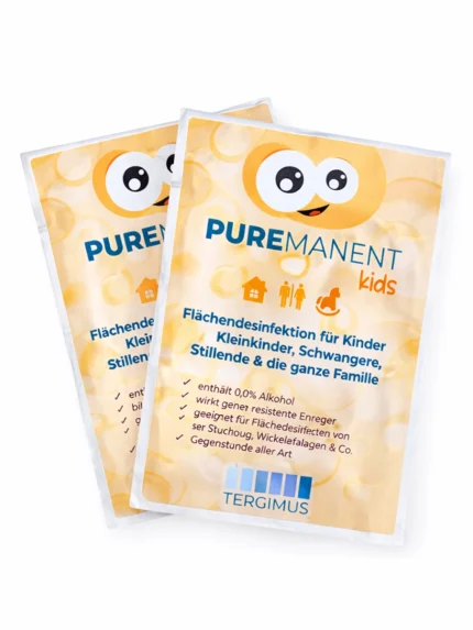 PUREMANENT Kids Desinfektionstücher für Kinder, alkoholfrei