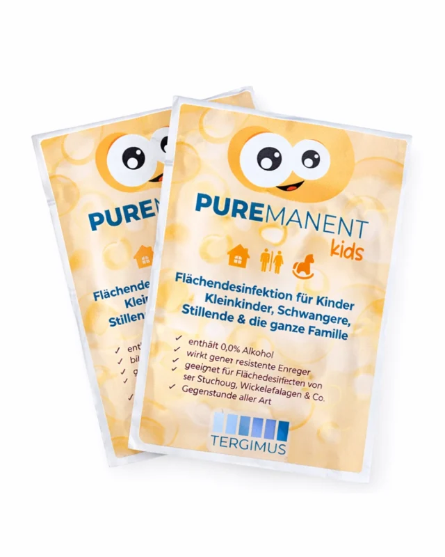 PUREMANENT Kids Desinfektionstücher für Kinder, alkoholfrei