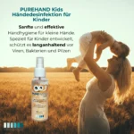 PUREHAND Kids Händedesinfektion für Kinder, Mutter hebt Kind im Kornfeld hoch