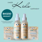 Tergimus Kids Sortiment mit PUREMANENT Kids und PUREHAND Kids Sprühflaschen und Sachets