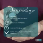 Anwendung von PUREHAND Kids in vier Schritten: sprühen, verreiben, einwirken lassen, geschützt